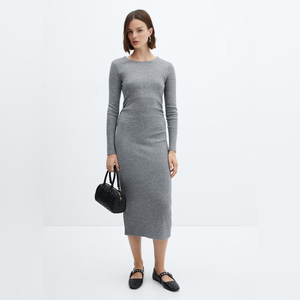 NWT MANGO Gathered Detail Dress
